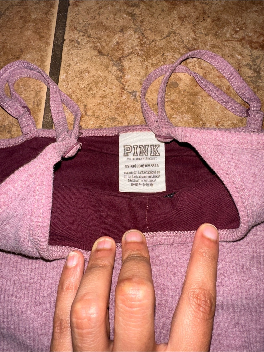 PINK Victoria's Secret Lavender Ribbed Camisole Size XS - Picture 2 of 4